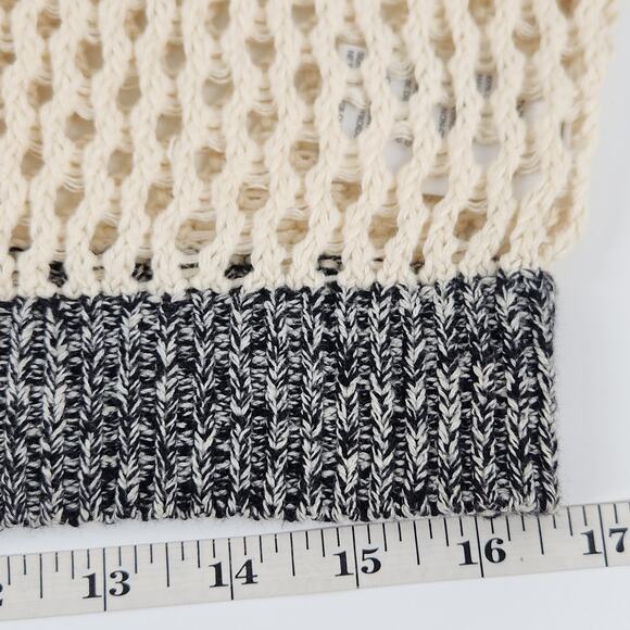 Urban Outfitters Zola Open Stitch Crop Sweater Size L Cream Boho Beachy Coastal - Picture 10 of 11